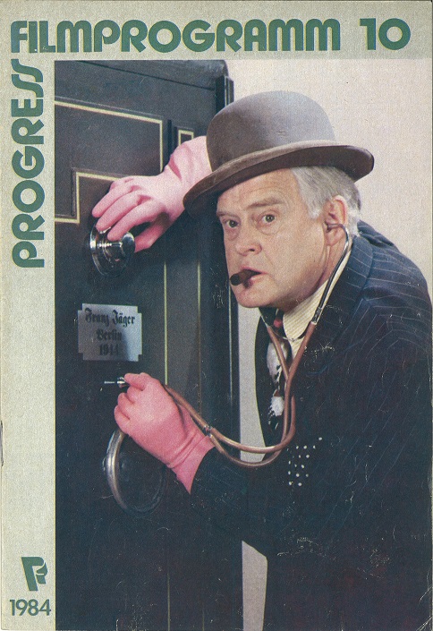 Progress-Filmprogramm (Nr. 10/1984): Das Cover zeigt Ove Sprogøe als Egon Olsen in "Die Olsenbande fliegt über alle Berge" / Quelle: Privat