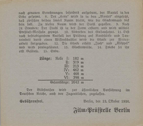 Ein modernes Hüttenwerk (D 1922): Zulassungskarte vom 12.10.1926, Seite 5 (Quelle: BArch)